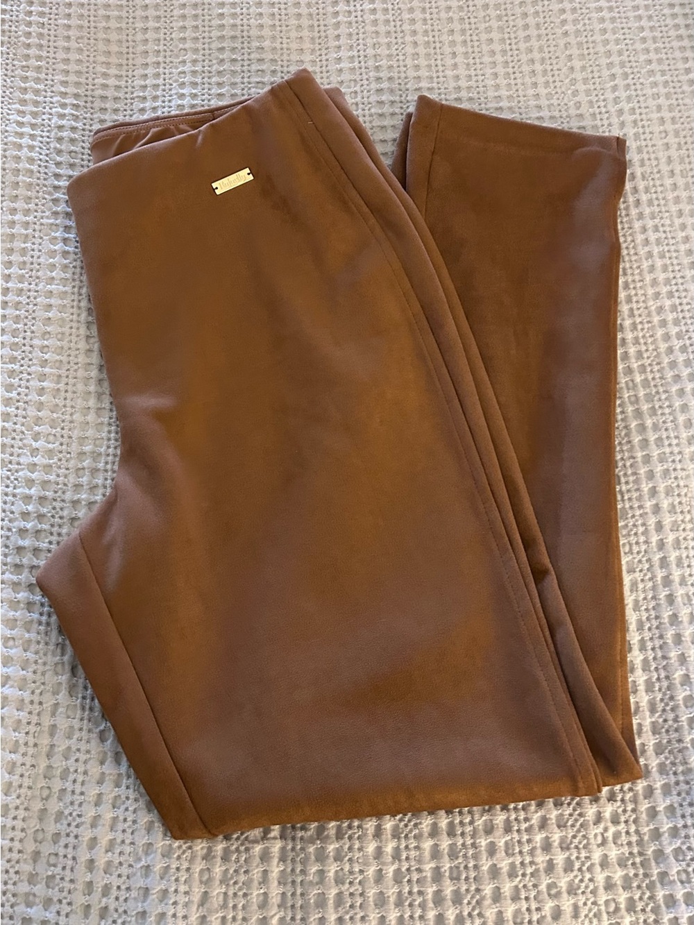 Rafaella Comfort Brown Faux Suede Straight Leg Pants Sz14 never worn